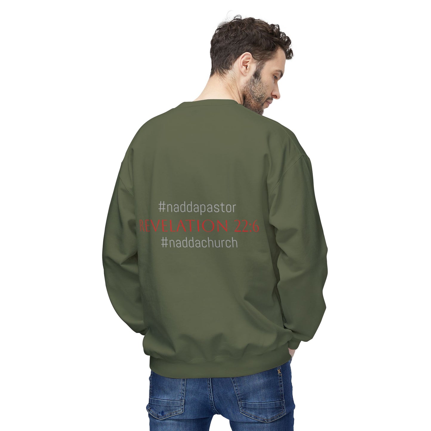 NADDA THETRUTHMANSHOW.COM Unisex Fleece Crewneck Sweatshirt Revelation 22:6