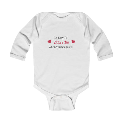 Adore Me Infant Long Sleeve Bodysuit - Cute Christian Baby Apparel