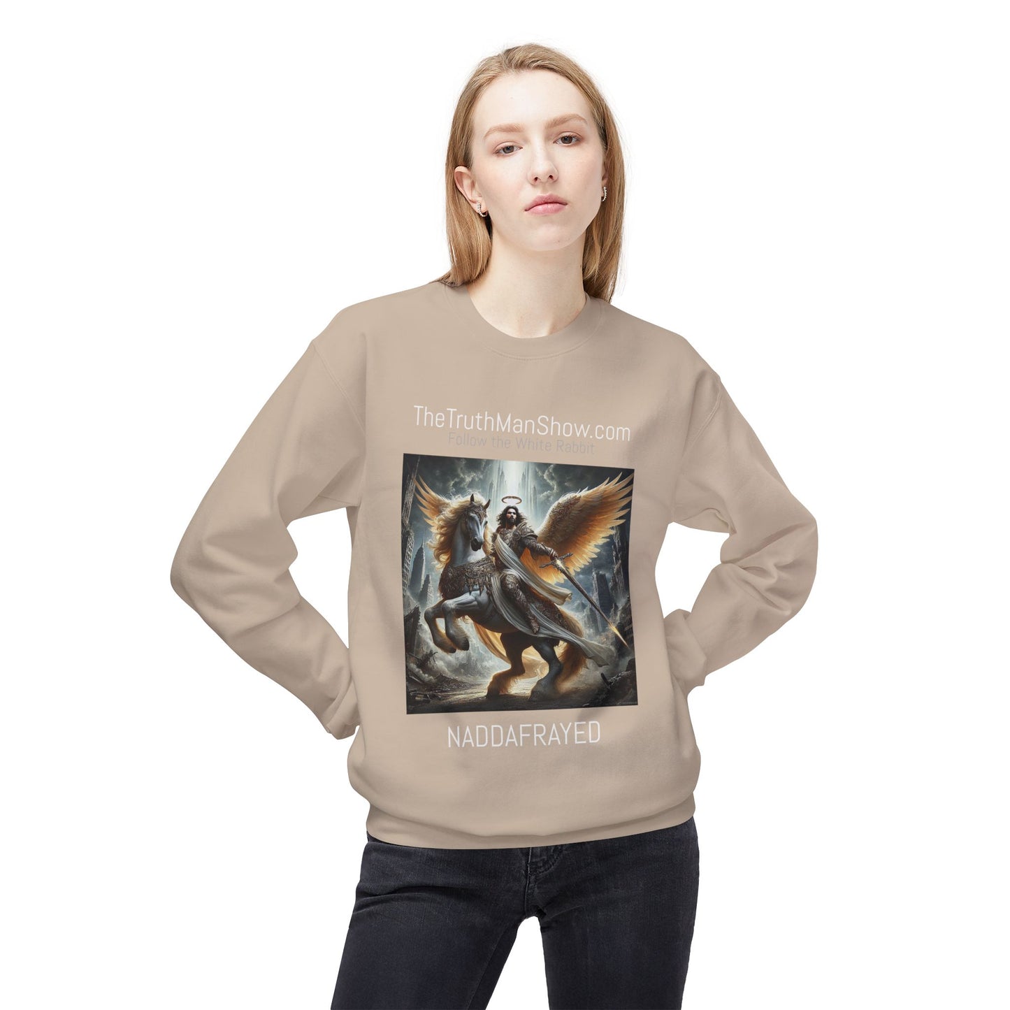 NADDA THETRUTHMANSHOW.COM Unisex Fleece Crewneck Sweatshirt Revelation 22:6