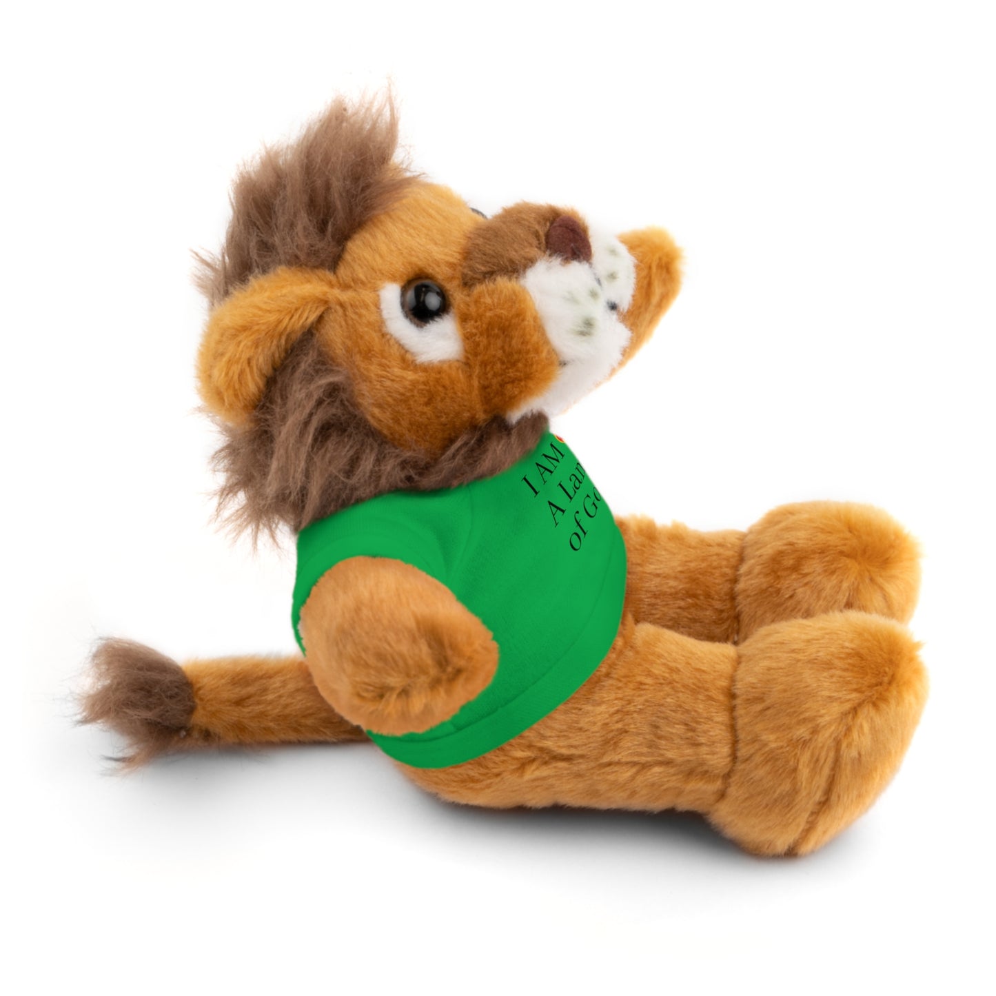 Faith-Inspired Stuffed Lion Toy with T-Shirt - 'I Am A Lamb of God'