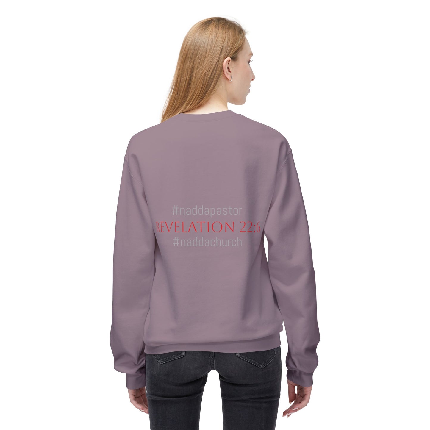 NADDA THETRUTHMANSHOW.COM Unisex Fleece Crewneck Sweatshirt Revelation 22:6