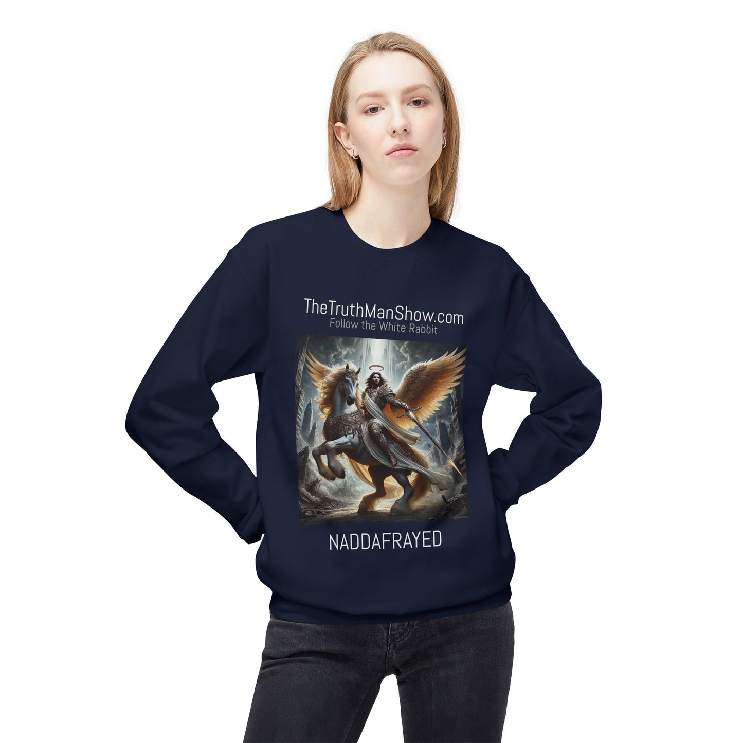 NADDA THETRUTHMANSHOW.COM Unisex Fleece Crewneck Sweatshirt Revelation 22:6