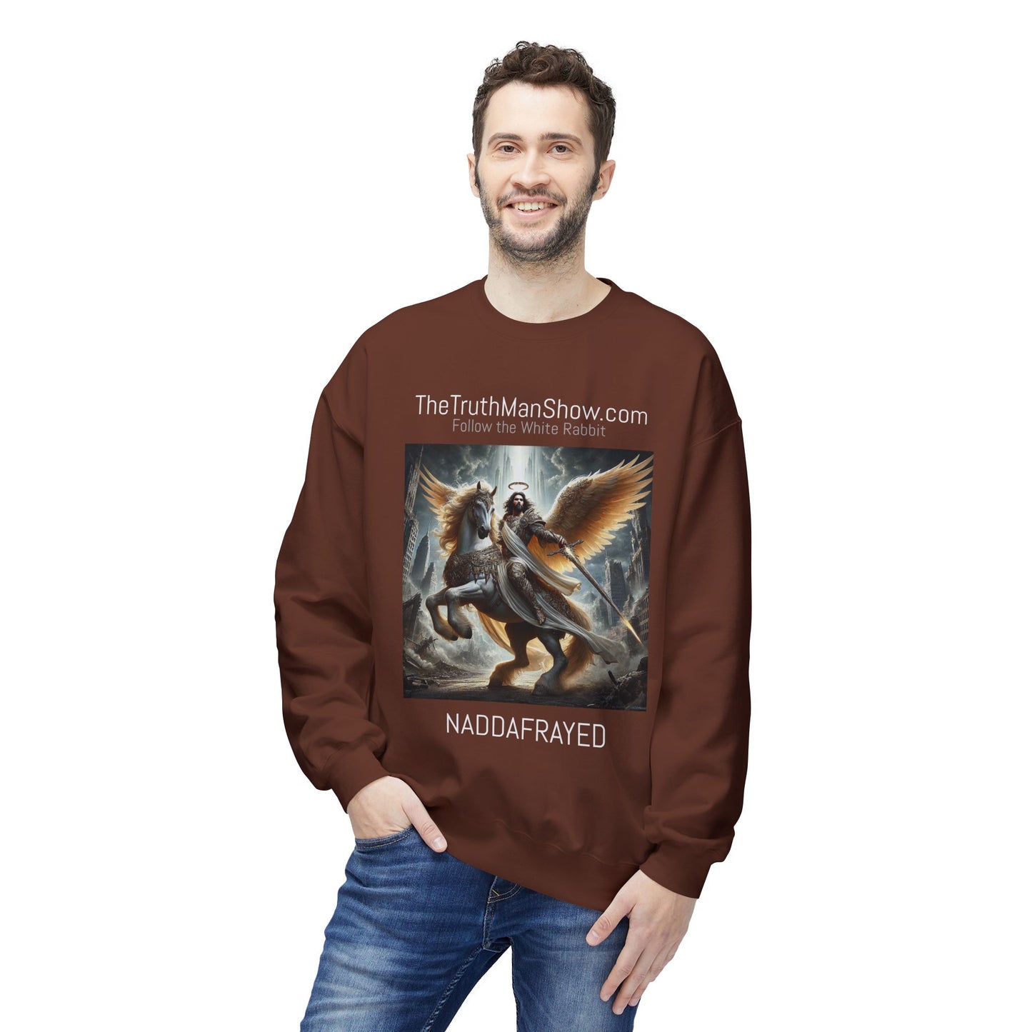 NADDA THETRUTHMANSHOW.COM Unisex Fleece Crewneck Sweatshirt Revelation 22:6