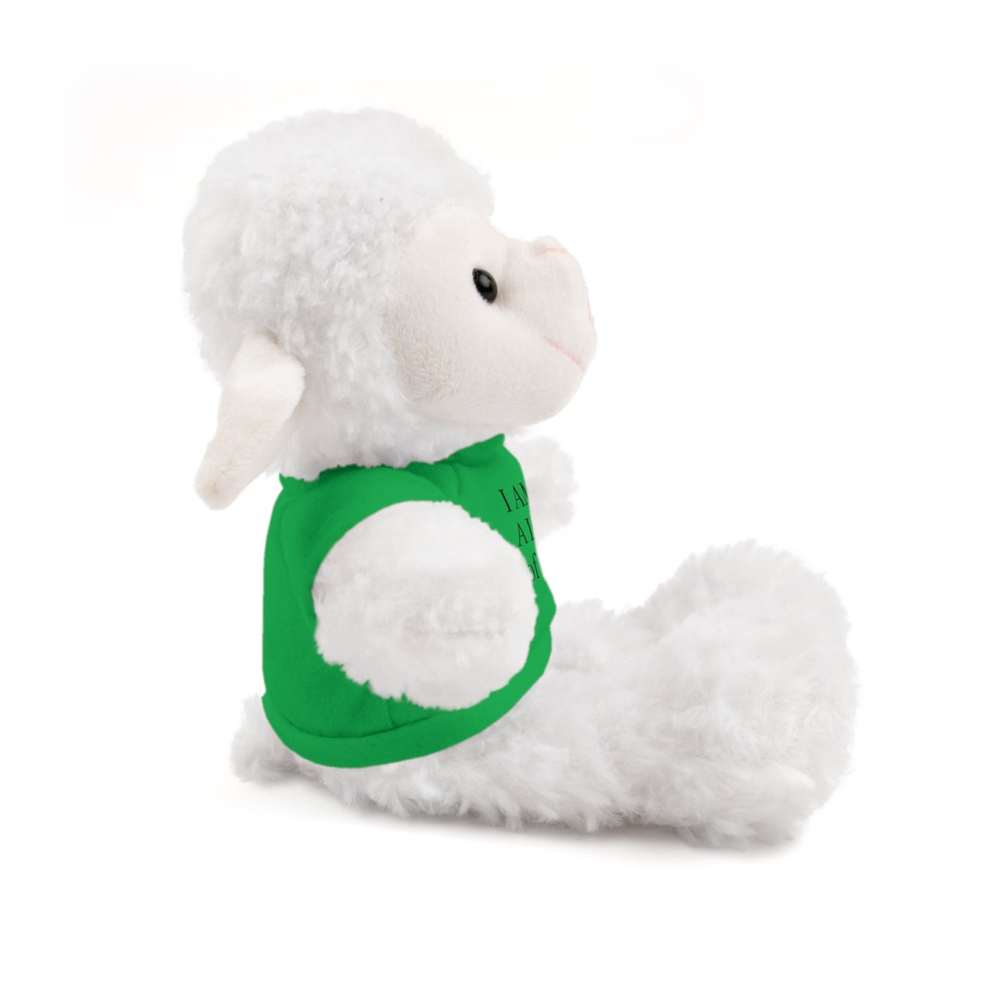 Faith-Inspired Stuffed Lion Toy with T-Shirt - 'I Am A Lamb of God'