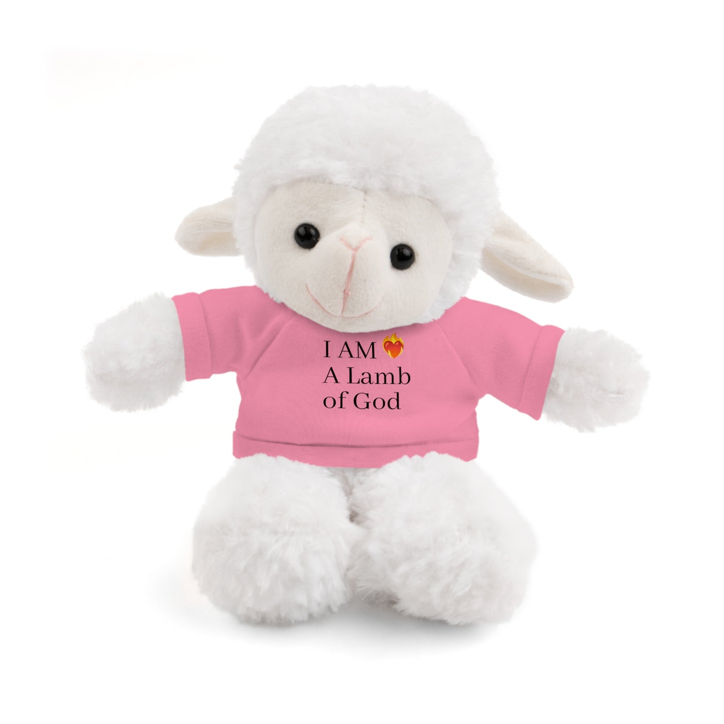 Faith-Inspired Stuffed Lion Toy with T-Shirt - 'I Am A Lamb of God'