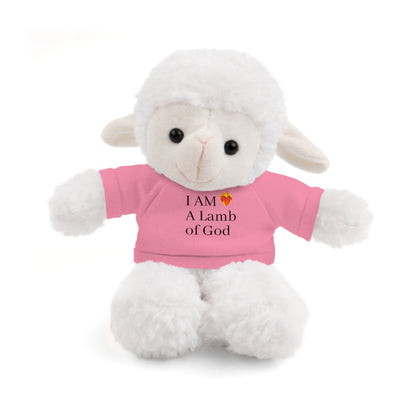 Faith-Inspired Stuffed Lion Toy with T-Shirt - 'I Am A Lamb of God'