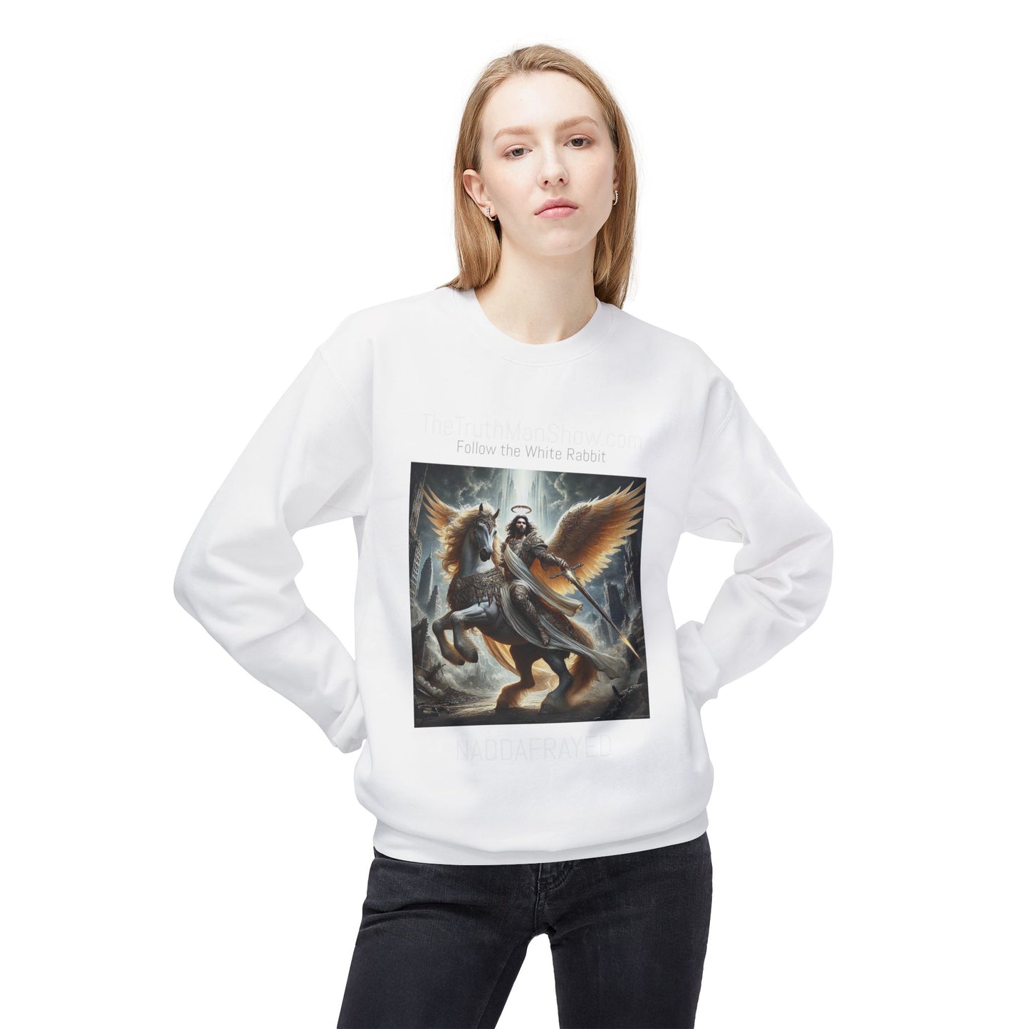 NADDA THETRUTHMANSHOW.COM Unisex Fleece Crewneck Sweatshirt Revelation 22:6