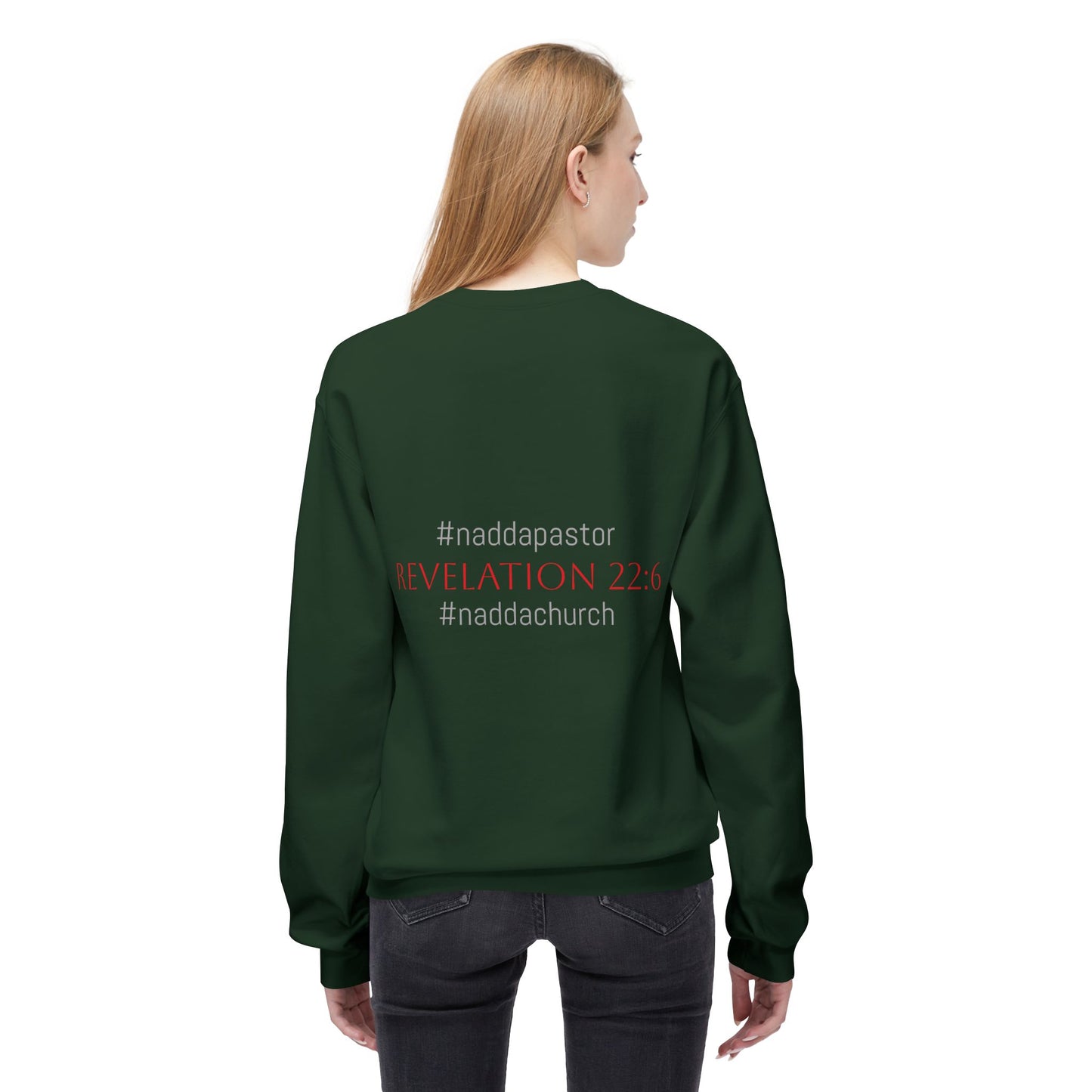 NADDA THETRUTHMANSHOW.COM Unisex Fleece Crewneck Sweatshirt Revelation 22:6