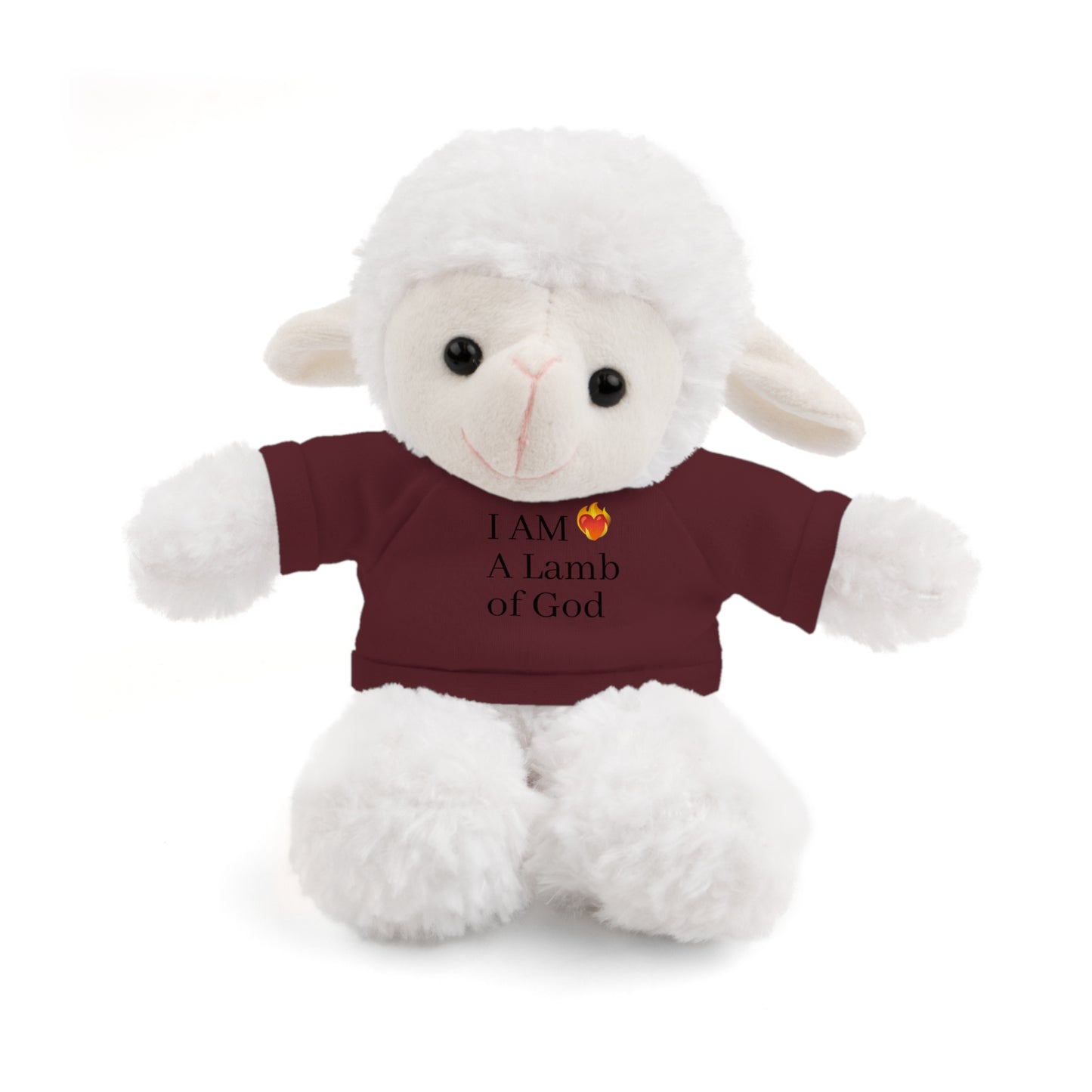 Faith-Inspired Stuffed Lion Toy with T-Shirt - 'I Am A Lamb of God'