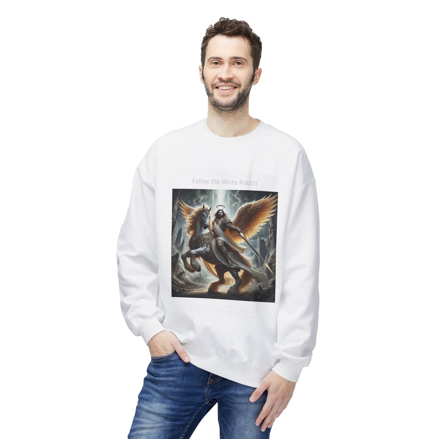 NADDA THETRUTHMANSHOW.COM Unisex Fleece Crewneck Sweatshirt Revelation 22:6