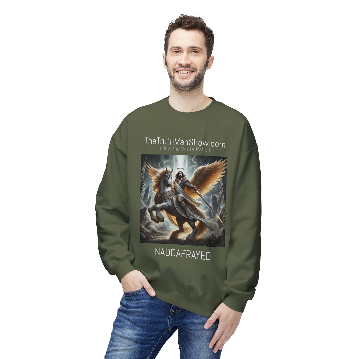 NADDA THETRUTHMANSHOW.COM Unisex Fleece Crewneck Sweatshirt Revelation 22:6