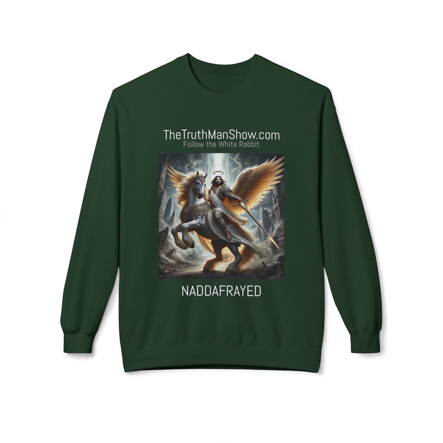 NADDA THETRUTHMANSHOW.COM Unisex Fleece Crewneck Sweatshirt Revelation 22:6