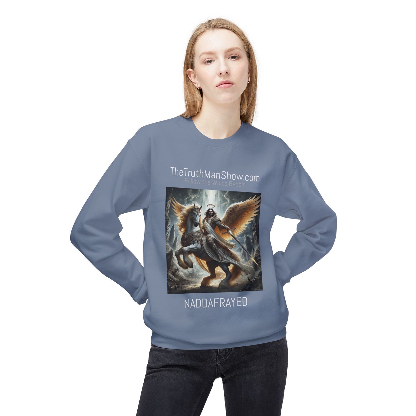 NADDA THETRUTHMANSHOW.COM Unisex Fleece Crewneck Sweatshirt Revelation 22:6