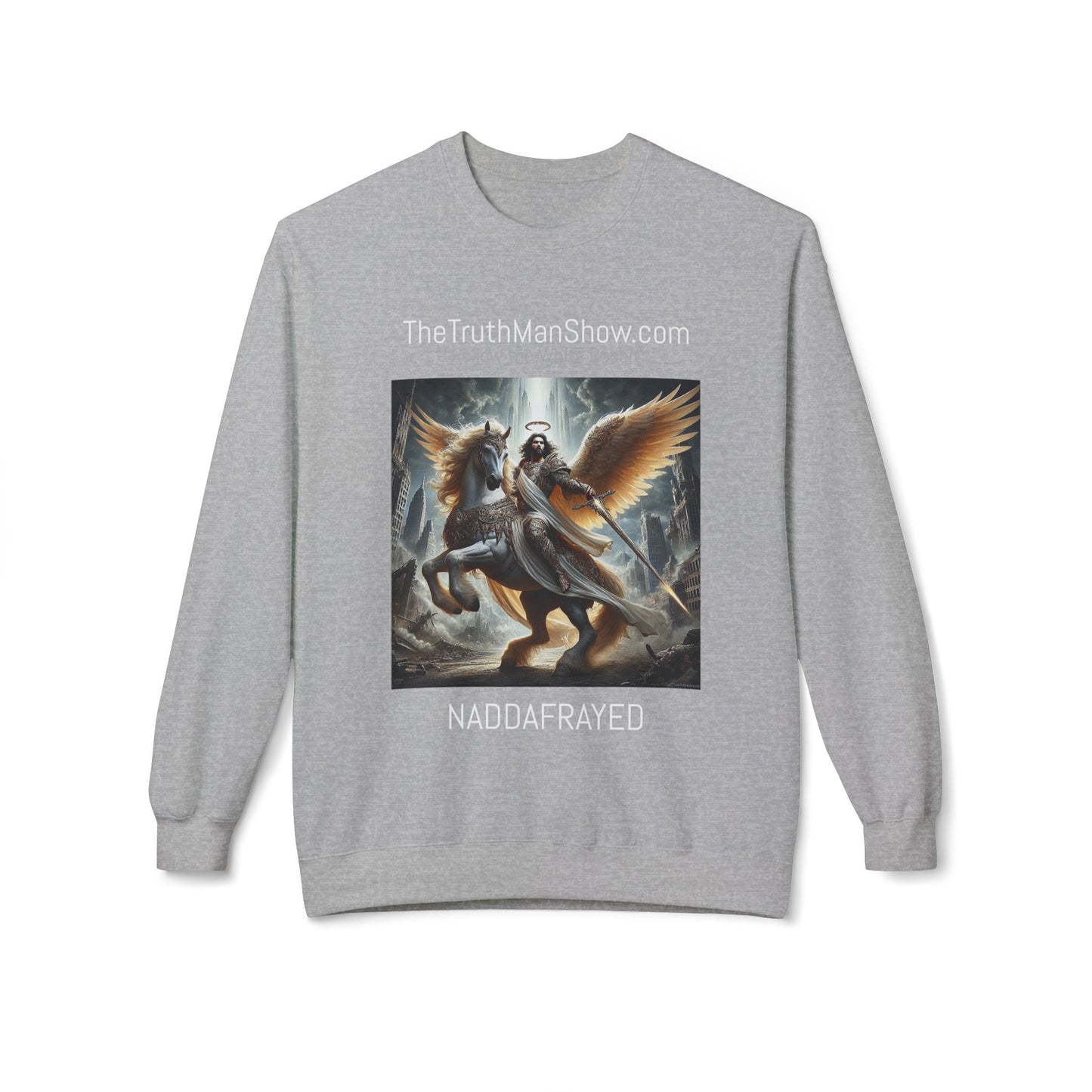 NADDA THETRUTHMANSHOW.COM Unisex Fleece Crewneck Sweatshirt Revelation 22:6