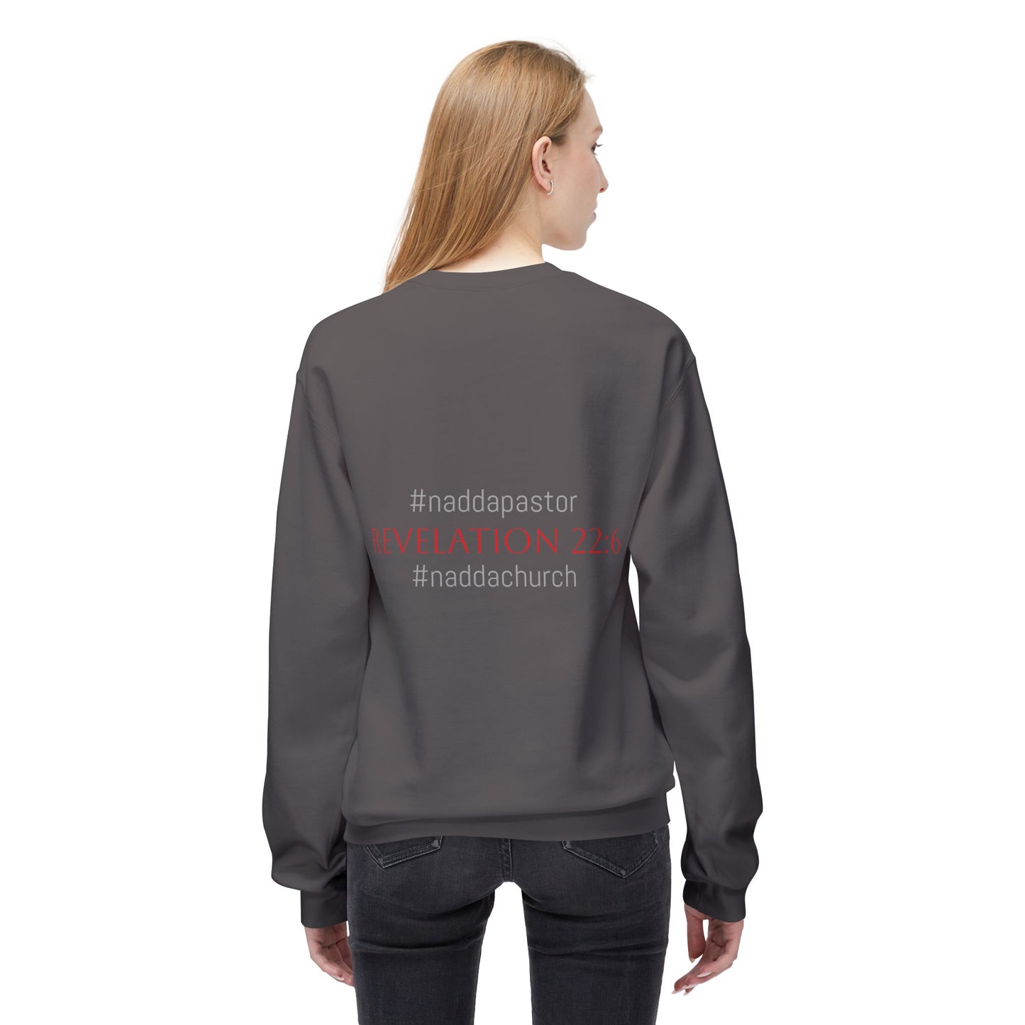 NADDA THETRUTHMANSHOW.COM Unisex Fleece Crewneck Sweatshirt Revelation 22:6