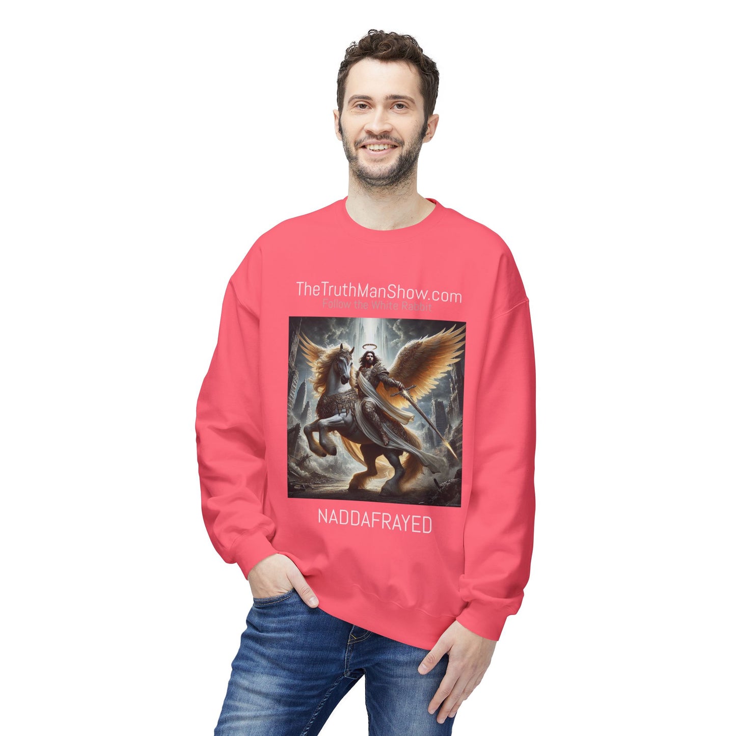 NADDA THETRUTHMANSHOW.COM Unisex Fleece Crewneck Sweatshirt Revelation 22:6