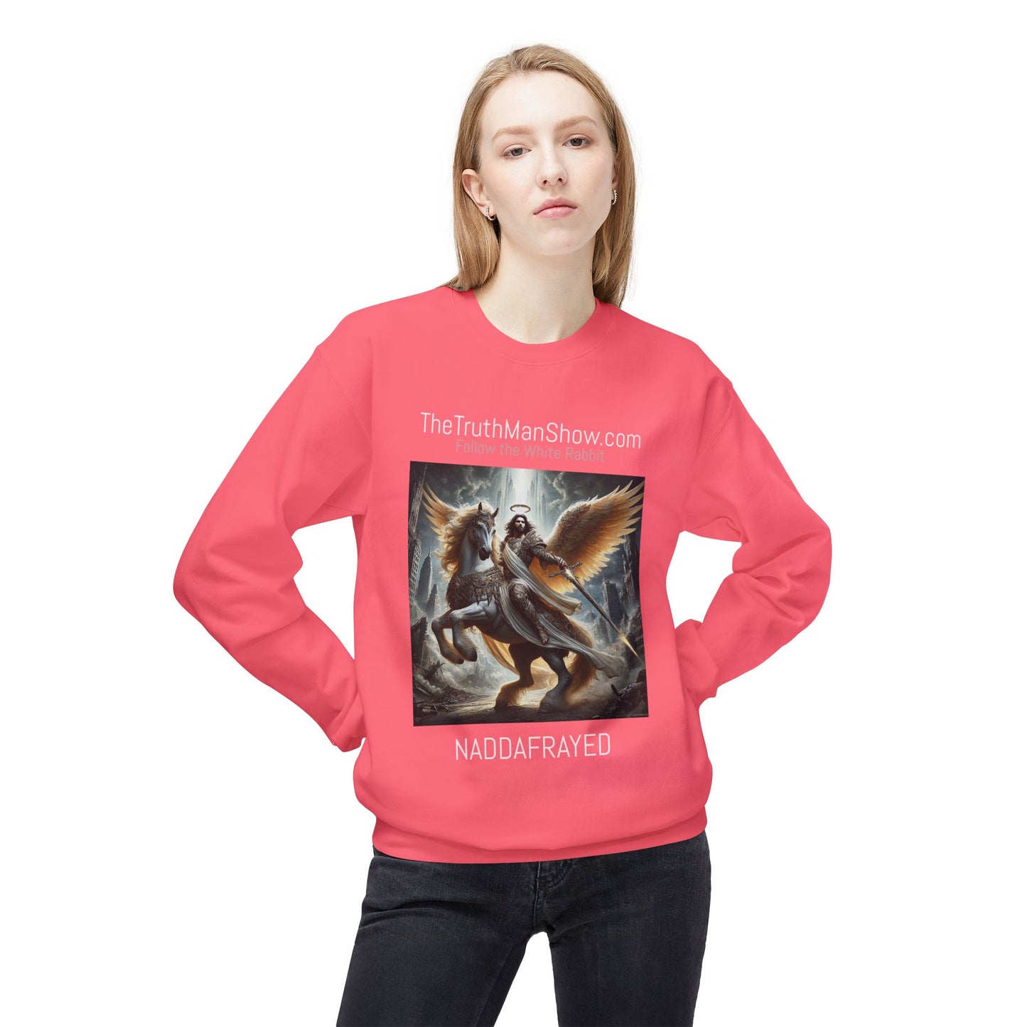 NADDA THETRUTHMANSHOW.COM Unisex Fleece Crewneck Sweatshirt Revelation 22:6