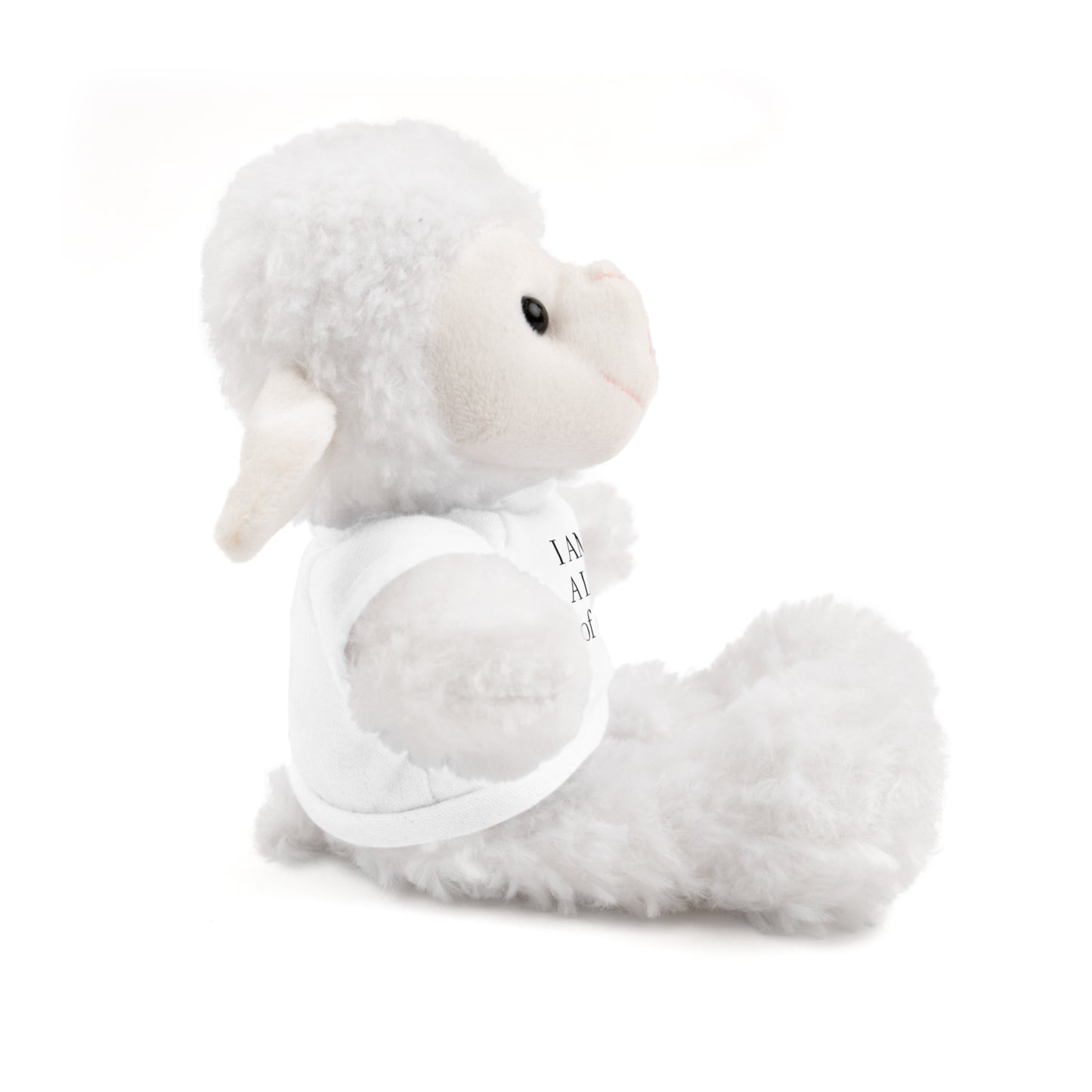 Faith-Inspired Stuffed Lion Toy with T-Shirt - 'I Am A Lamb of God'