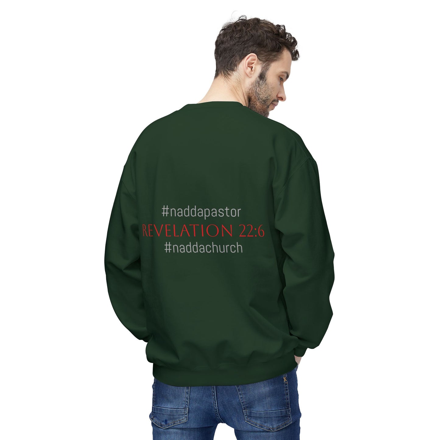 NADDA THETRUTHMANSHOW.COM Unisex Fleece Crewneck Sweatshirt Revelation 22:6