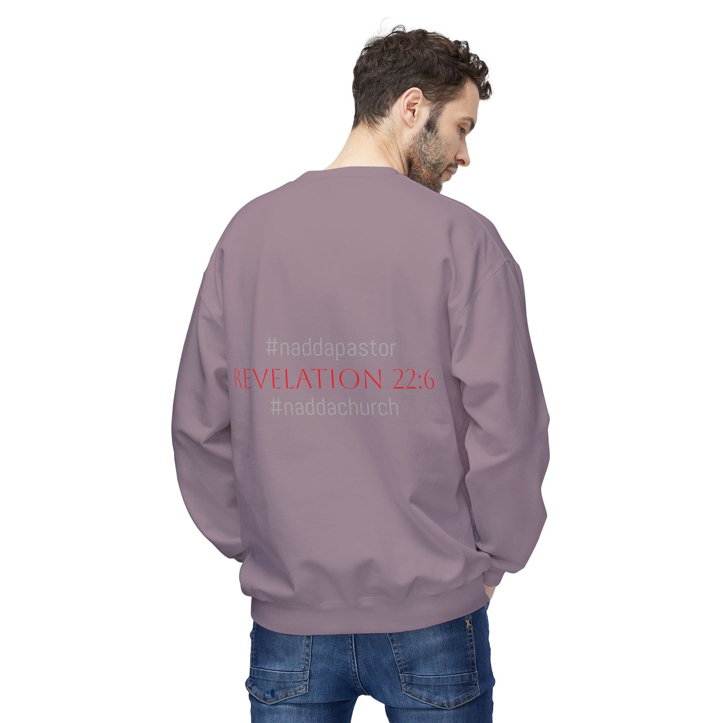 NADDA THETRUTHMANSHOW.COM Unisex Fleece Crewneck Sweatshirt Revelation 22:6